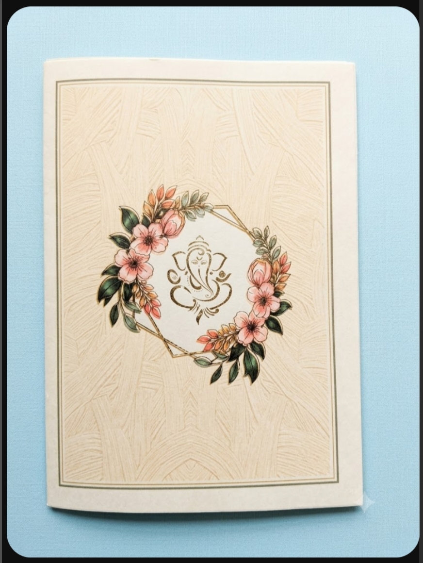 Wedding Card 106 – Floral Ganesha Design (Pack of 100) - Image 2