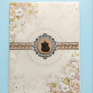 Wedding Card Khushi 6401C – Floral Ganesha Design (Pack of 100)
