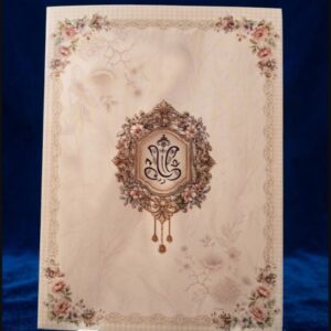 Wedding Card Khushi 6103 G – Floral Ganesha Design (Pack of 100)