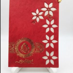 Wedding Card CM 33 – Red Floral Cutwork Design (Pack of 100)