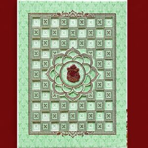 Wedding Card JC 1040 – Green Geometric Ganesha Design (Pack of 100)